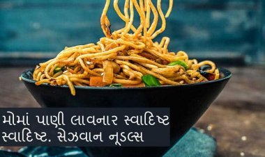 મોમાં પાણી લાવનાર સ્વાદિષ્ટ સ્વાદિષ્ટ. સેઝવાન  નૂડલ્સ