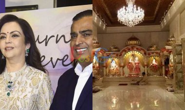 6,000 करोड़ रुपये के घर में अंबानी परिवार द्वारा बनाए गए भव्य मंदिर की तस्वीरें देखें।मूर्तियां सोने और चांदी से बनी हैं।
