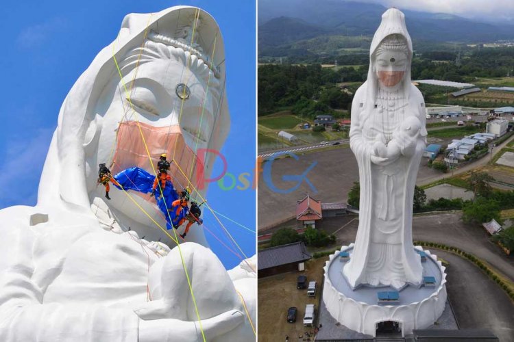 187 फीट ऊंची देवी मूर्ति के फेस पे मास्क पहनाया, कारण जानकर होश उड़ जाएंगे