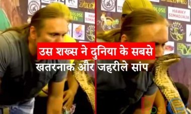 उस शख्स ने दुनिया के सबसे खतरनाक और जहरीले सांप किंग कोबरा को किस किया और सांप ने सूंघ लिया और फिर... देखें वीडियो